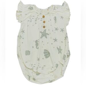 Kudaa organic flutter onesie, sz 3-6 months, New